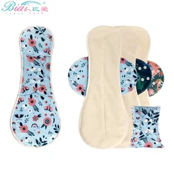 BIAI-Serviettes menstruelles réutilisables pour femmes, serviette hygiénique, serviette hygiénique étanche, serviette hygiénique respirante anti-favorable, 3 pièces