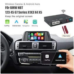 Bezprzewodowy CarPlay Android AUTO dla systemu BMW NBT CIC 1 2 3 4 5 6 7 seria X1 X3 X4 X5 X6 MINI E60 E84 E70 F26 F25 F10 F11F2