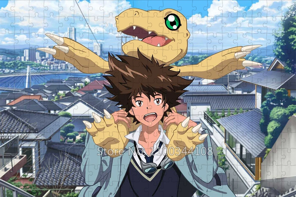 Digital Monster Puzzles Anime Digimon Adventure 300/500/1000 Pieces Jigsaw Puzzle Children Handmade Toys Brain Training Game