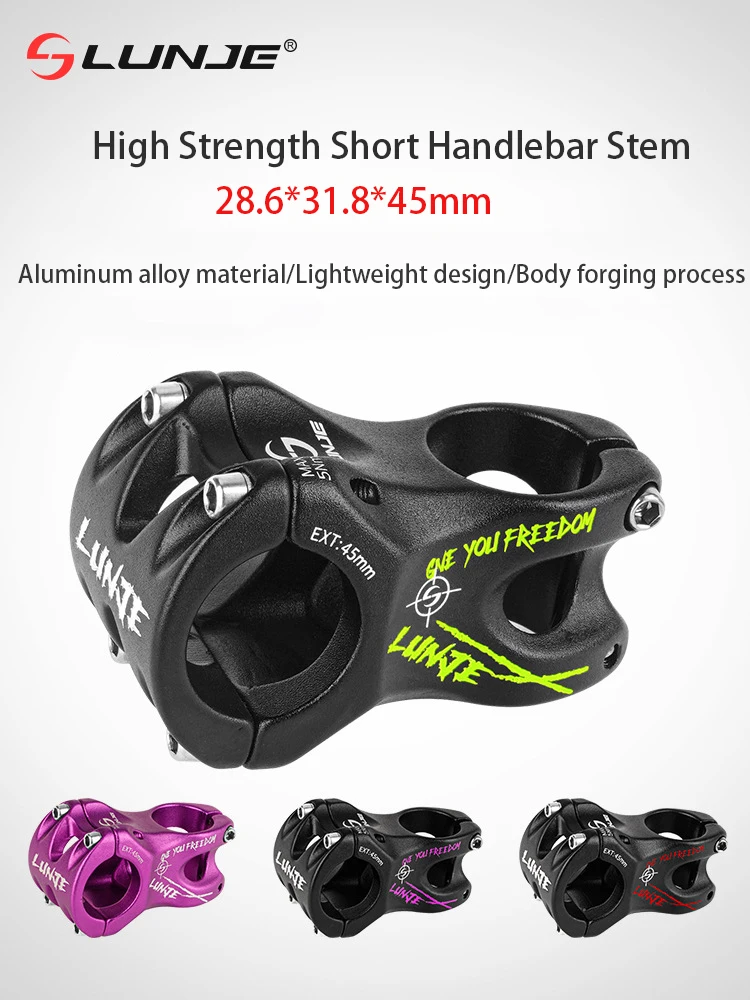 MTB Road Bike Stem 31.8mm Ultralight Bicycle Stem High-strength Short Handlebar Stem 45mm Aluminum Alloy Bicycle Accessories