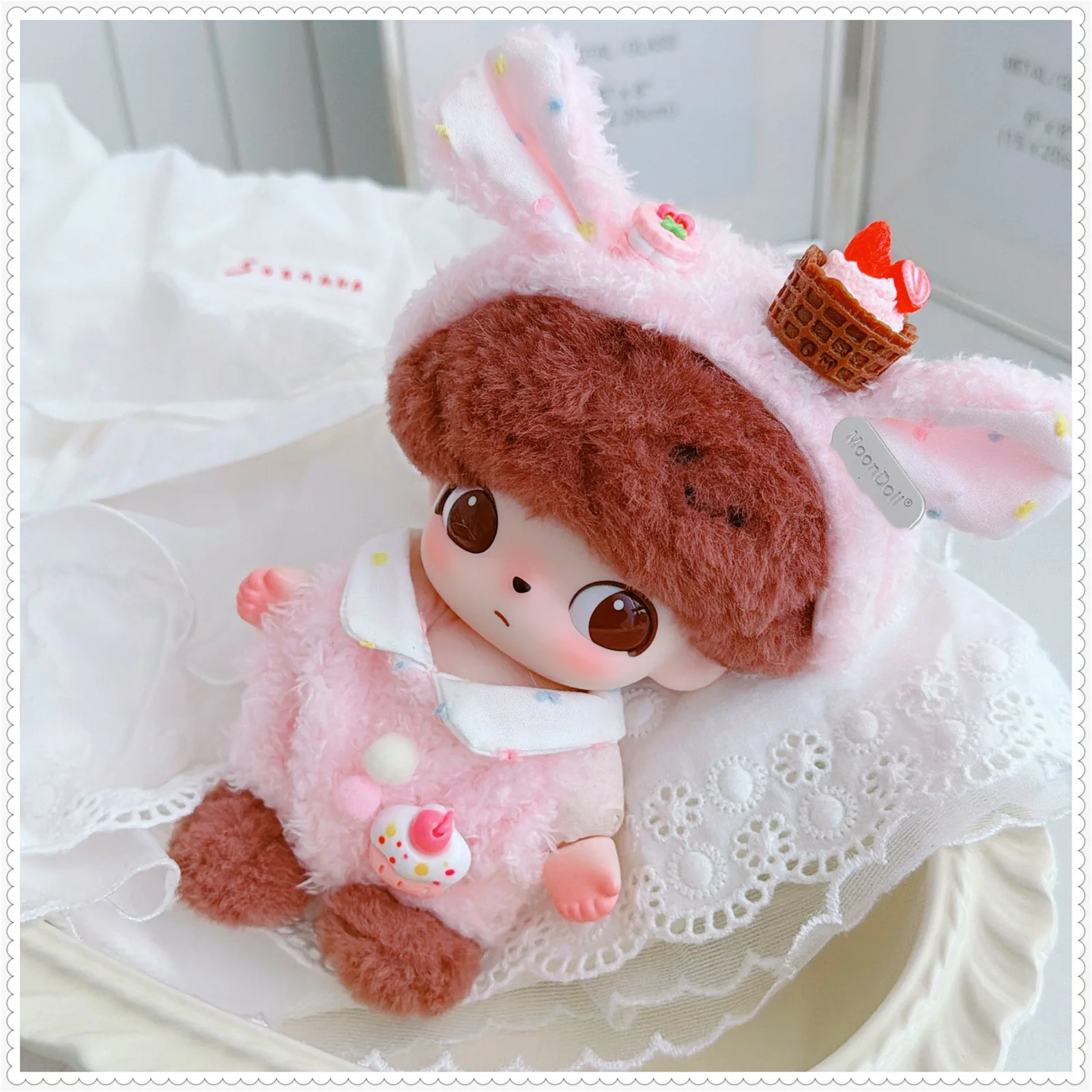 Kawaii – ensemble de lapin gâteau sucré, Mini poupée idole, vêtements, accessoires de dessin animé, bricolage, habillage, poupée en peluche, cadeaux de Collection pour Fans de filles