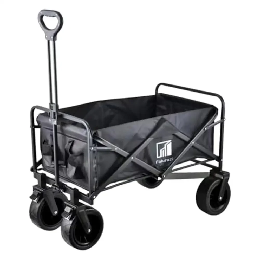 

Collapsible Heavy Duty Utility Wagon Cart Portable Large Capacity Folding Garden Cart Waterproof and Tear-Resistant Adjustable