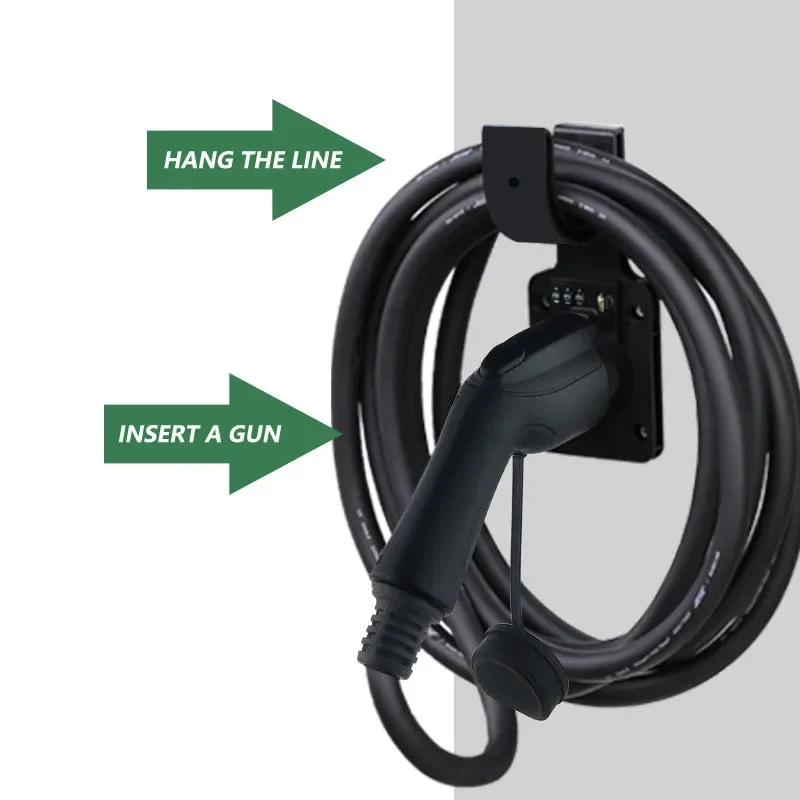 One Piece Wall EV charger cable holder gun head socket for GBT EVSE connector plug