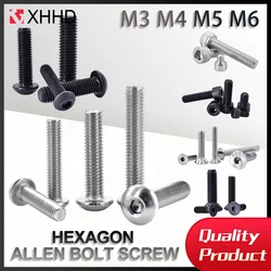 5-20Pcs M3 M4 M5 M6 Black 12.9 Grade 304 Stainless Steel Hex Socket Allen Bolt Screws Suitable Furniture Bolts Ship Car L=6-40mm