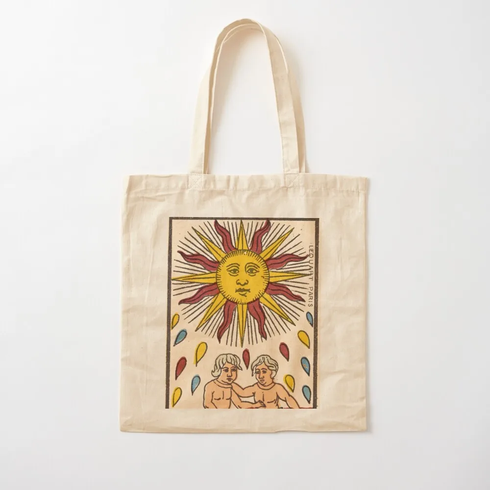 

Vintage Le Soleil Tarot Card Tote Bag Custom bag Big bag large tote Canvas Tote