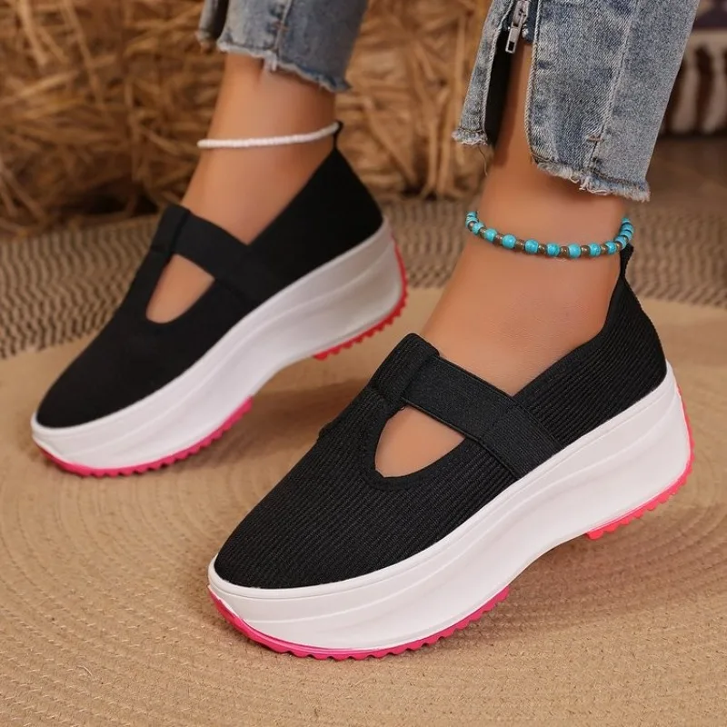 

Ladies Casual Single Shoes Fashion Shallow Women's Vulcanize Shoes Round Toe Hot Sale Plus Size Best Seller Platform Heels