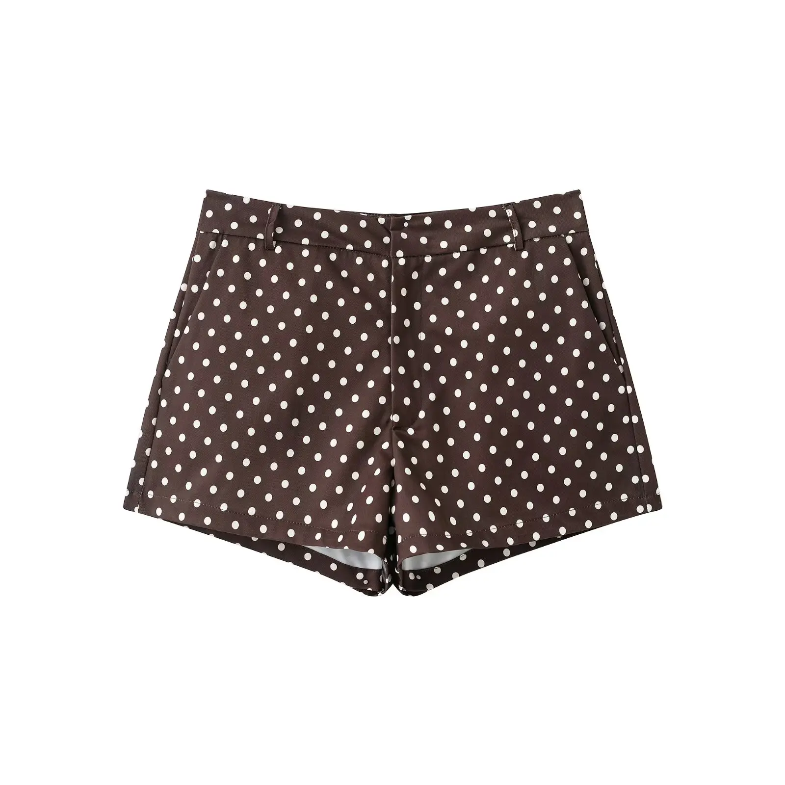 HH Vrouw Herfst Lange Mouwen Coltrui Rits Met Zakken Trekkoord Casual Jassen Damesmode Polka Dot Gedrukt Jas - afbeelding 1