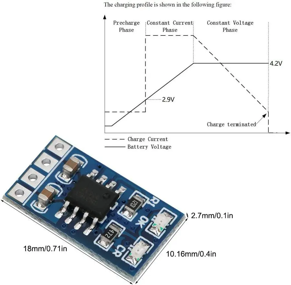 18650 lithium-ion battery charging module SD05CRMA solar panel charging MPPT solar charging controller 1A 4.2V 3.7V