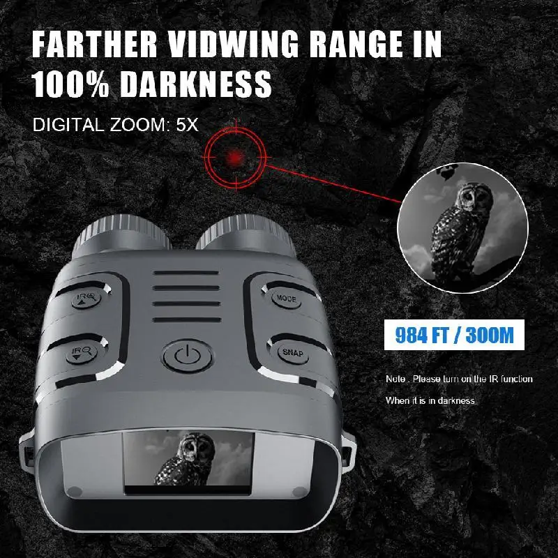 R18 Night vision device Binoculars HD 5X Digital Zoom binocular 300M range Night Vision Goggles for Hunting Binoculare telescope