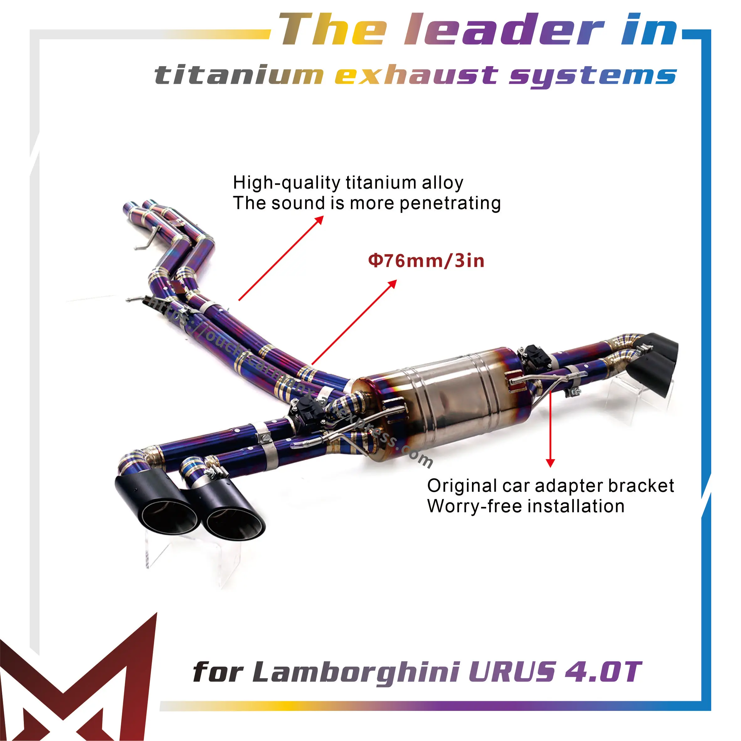 

MANX Exhaust Catback for Lamborghini URUS 4.0T Ti Lossless installation TIG manual welding Electronic valve