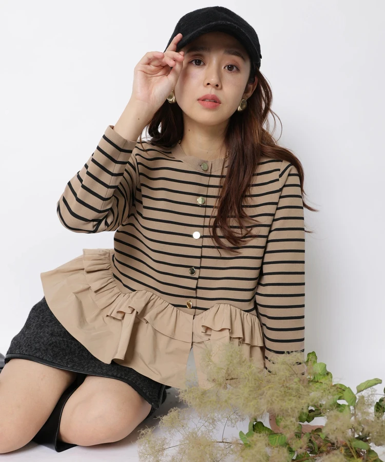 Fashionable Stripe Knitted Sweater Loose Fit Color Block Neckline Long Sleeve Women's Autumn Winter Casual Style Breathable