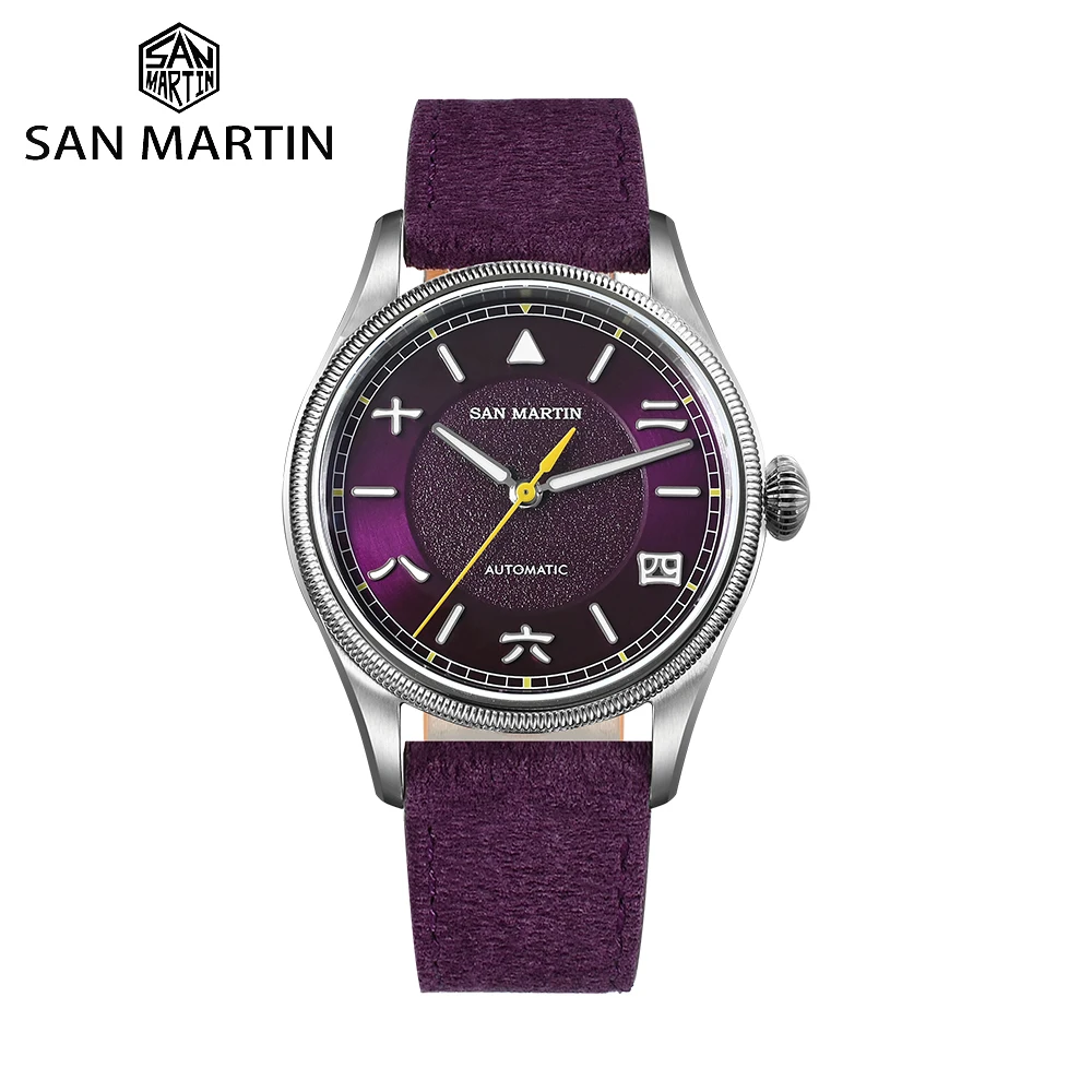 

San Martin 39.5mm Simple Pilot Vintage Style Original Design YN55 Automatic Mechanical Watches for men Sapphire 10Bar SN0033