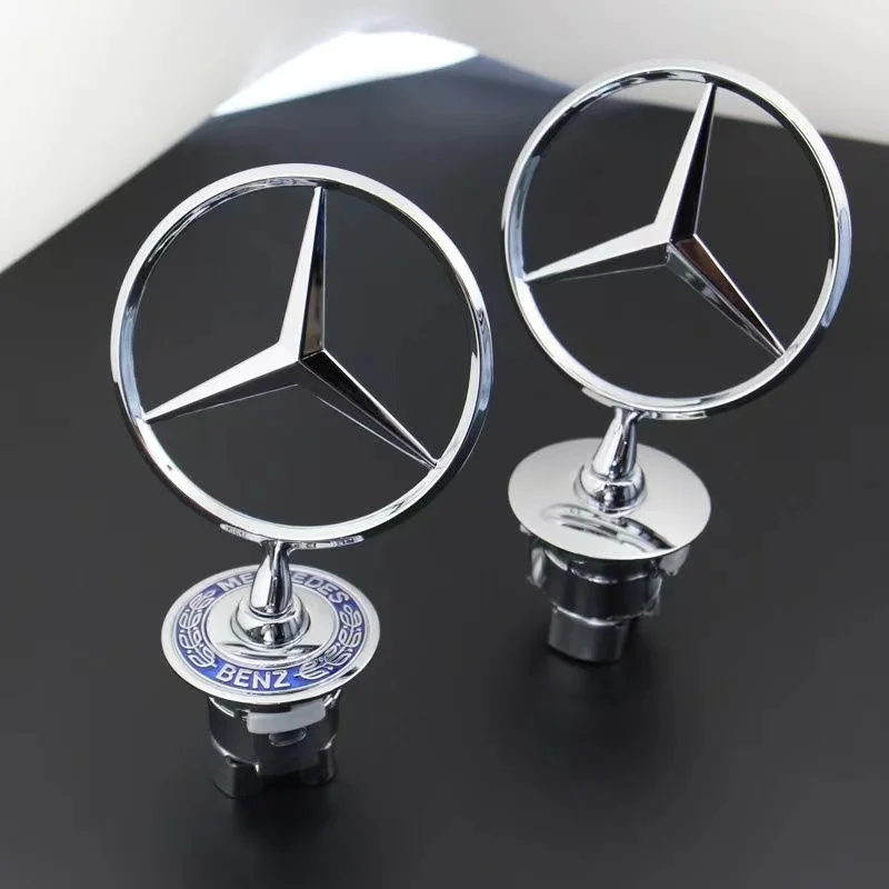 Car Hood Front Chrome Logo Hood Marking Star Bonnet Badge For Mercedes Benz W204 W212 W220 W210 W221 C E S Class Accessories