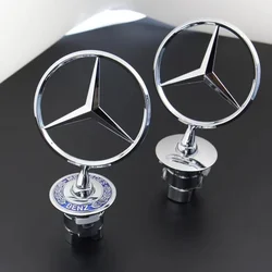 Car Hood Front Chrome Logo Hood Marking Star Bonnet Badge For Mercedes Benz W204 W212 W220 W210 W221 C E S Class Accessories