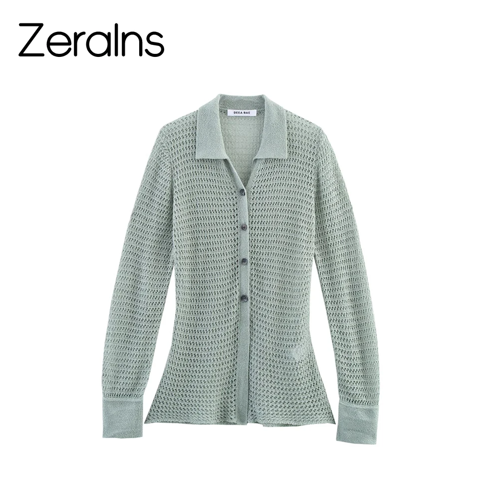 

ZERAINS 2021, новый летний женский облегающий универсальный вязаный свитер с воротником-поло в стиле пэчворк