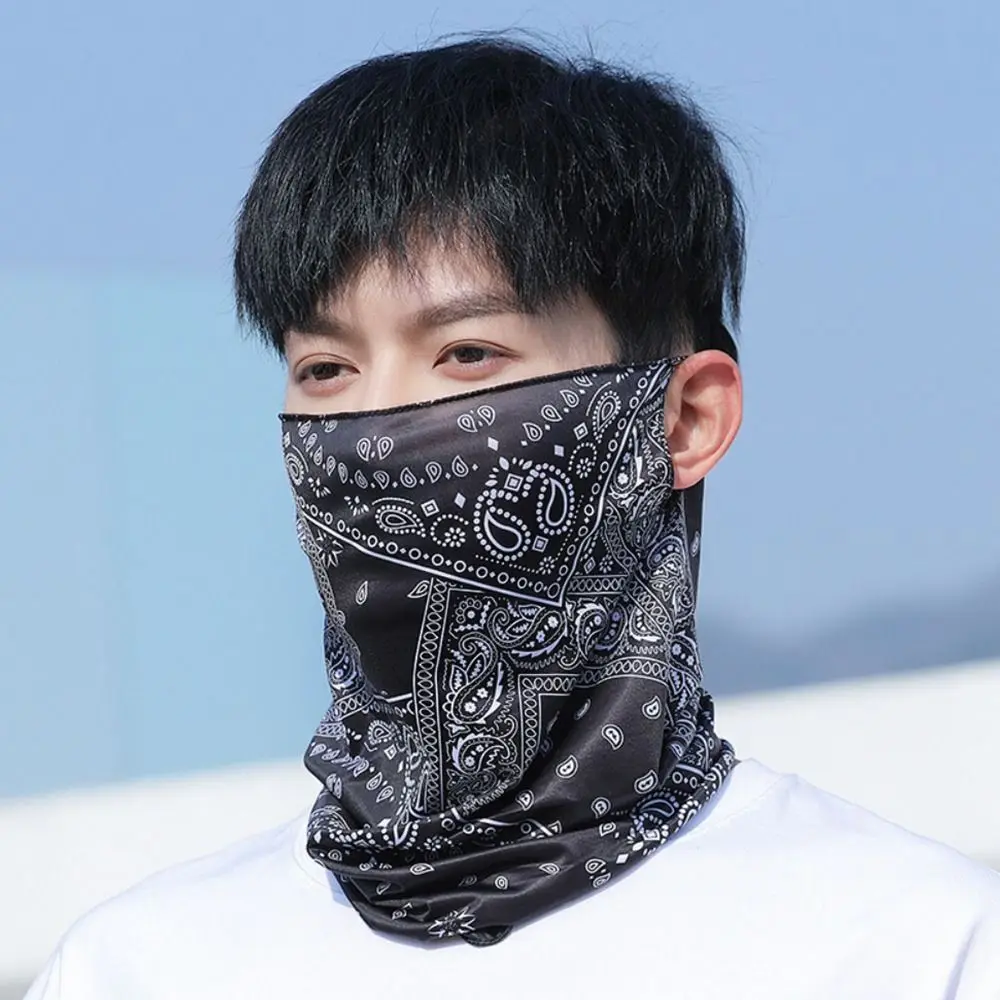 Гетры для лица и шеи, дышащие шелковые банданы, эластичные висячие уши, крутой шарф для лица, шарф для лица, шарф для мужчин и женщин