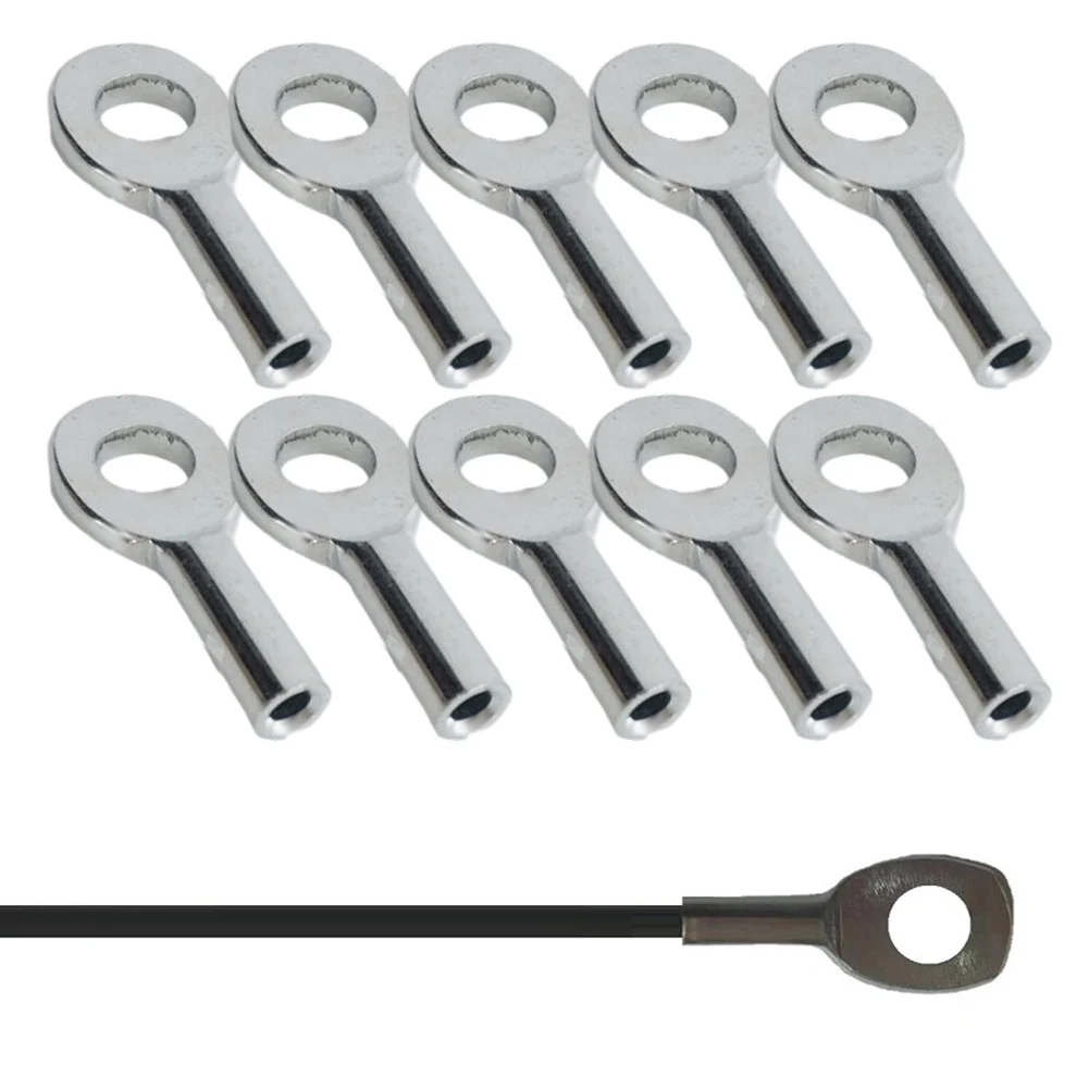 10 Pcs Metal Cable Eyelet Terminals for Gym Pulley Machine Wire Rope Port Joint Stoppers for Fitness Equipment