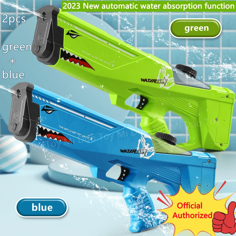 Zomer Volautomatische Blaster Haai Waterpistool, 2024 Nieuwe Elektrische Continue Afvuren Waterpistool, Zwembad Speelgoed Voor Volwassen Kid Jongen Gif