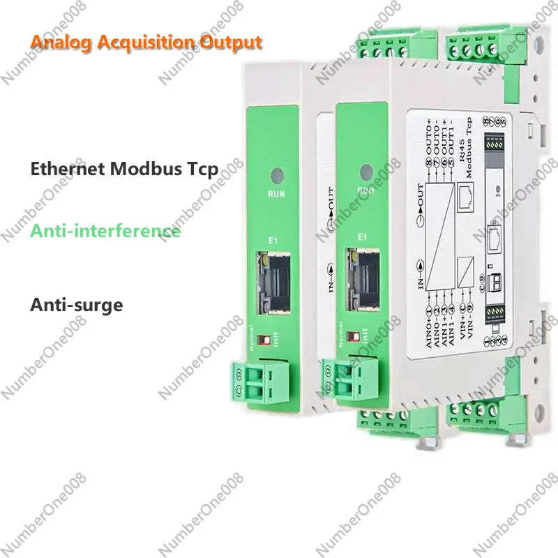 4-20mA to Modbus TCP Ethernet Analog Acquisition Module AD Converter Current and Voltage Input Card