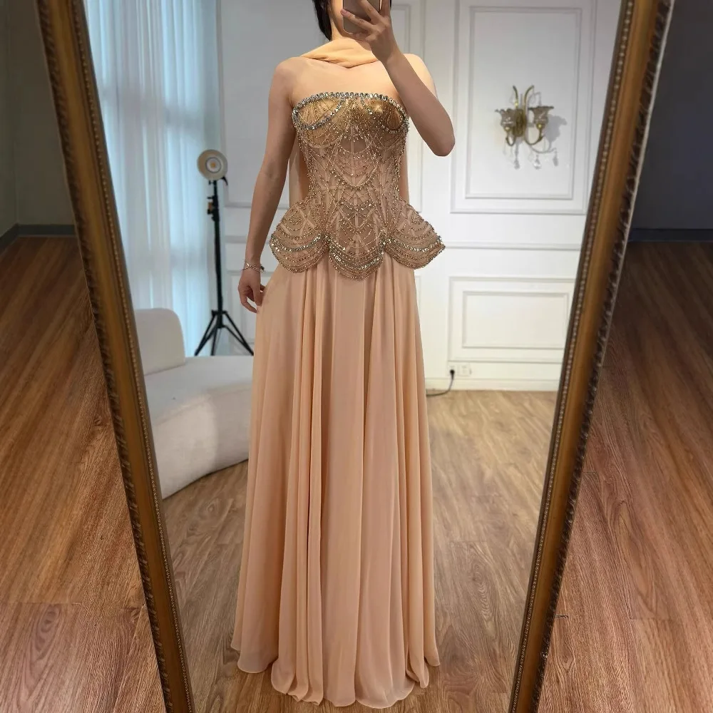 Luxury Designer Nude Beaded Chiffon Evening Dresses Gowns For Women Wedding  Party Serene Hill 2025 Customized BLA72915 - AliExpress 320