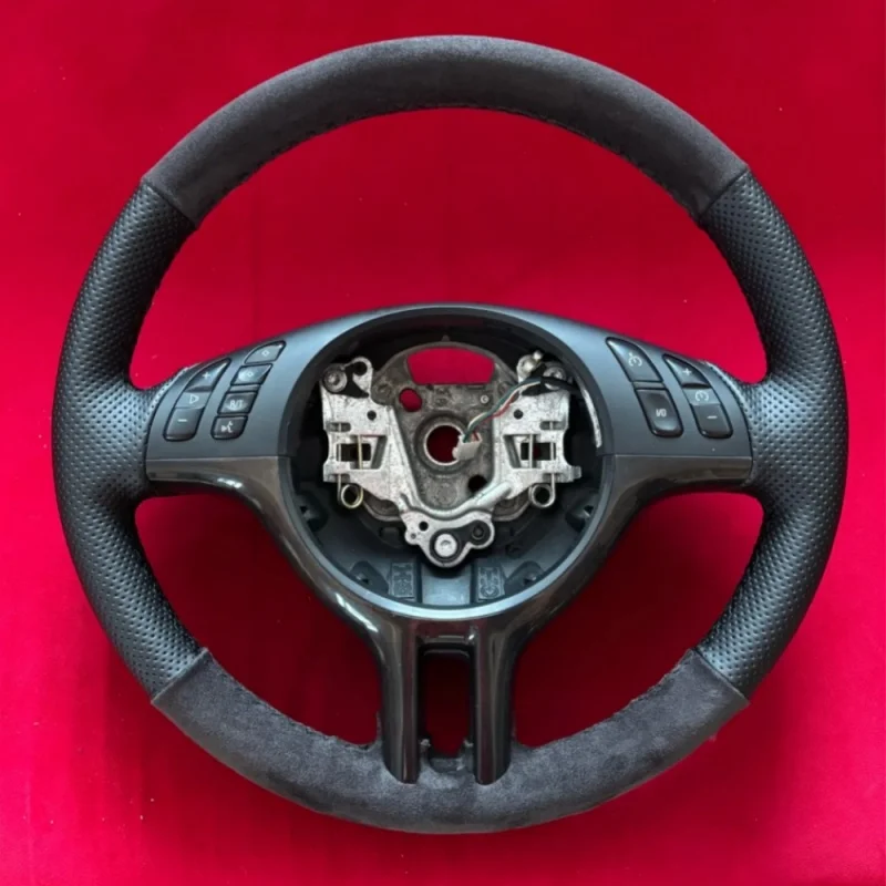 Custom DIY Car Steering Wheel Cover E46 325i E53 X5 Genuine Leather Suede Steering Wrap Cover Car Accessories For BMW E39