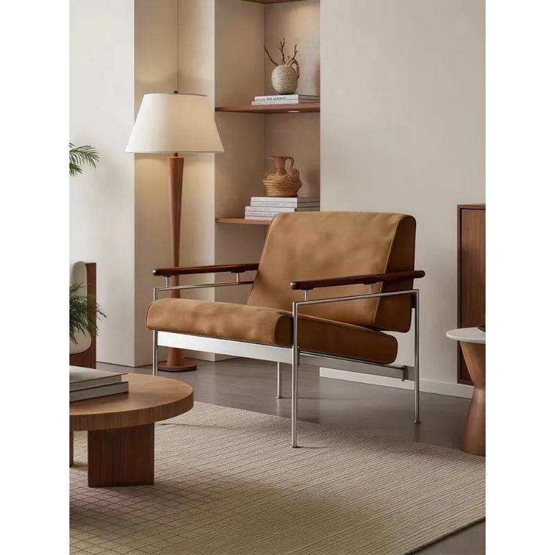 

Italian minimalist single sofa chair size apartment living room home leisure chair designer creative balcony armchair