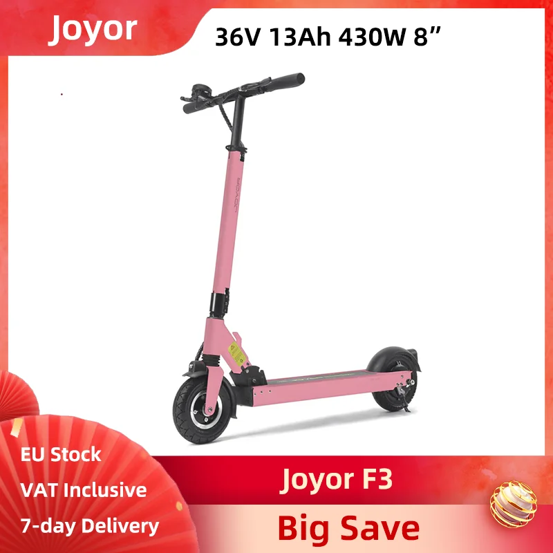 Joyor F3 Electric Scooter 36 V 13 AH 430W Maximum Power Advanced Cruise Control Front Suspension Rear Drum Brake 8 Inch Tires