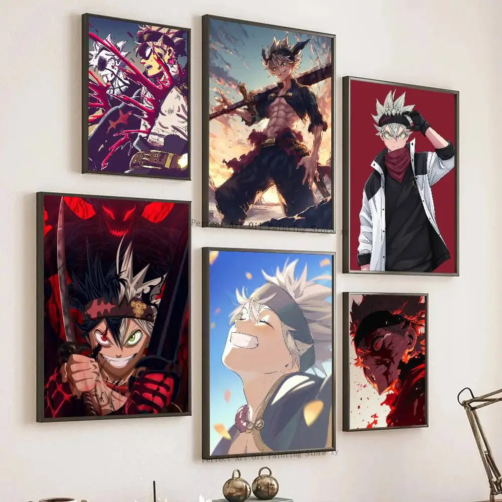 Asta Anime Black Clover Posters Living Room Bar Cafe Quality Canvas Vintage Style Comics Painting Art Home Wall Decor Picture view 2