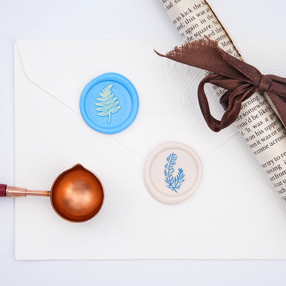 ماغنوليا الخزامى فرع ختم من الشمع Stamps 25 مللي متر جولة للإزالة النحاس رئيس DIY بها بنفسك ديكور الزفاف عطلة بطاقات المعايدة ديكور #3