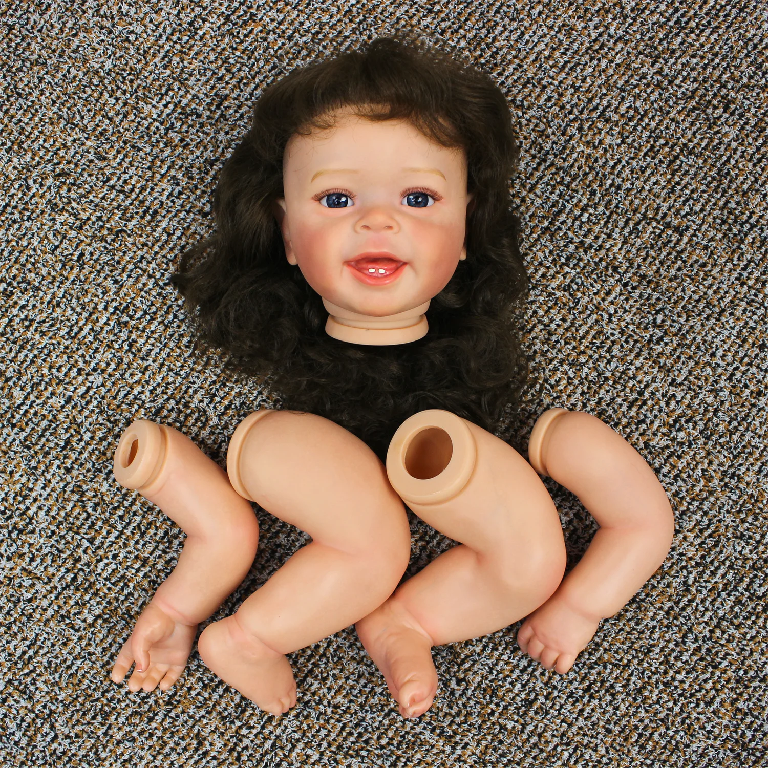 Cuddly Yannik 수제 인형 키트, 뿌리깊은 모발로 다시 태어난 미완성 DIY 인형 키트, 실물 같은 현실적인 다시 태어난 유아 인형, 22 인치