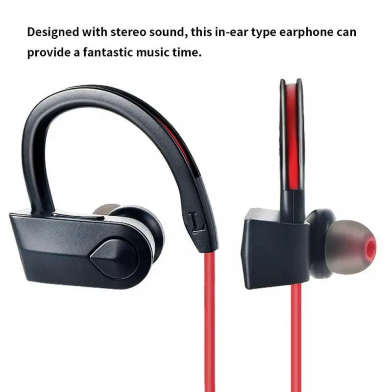 bluetooth-compatible Earphone Wireless Ear Hook Headphone sport headset bass Bass headphones with Mic for