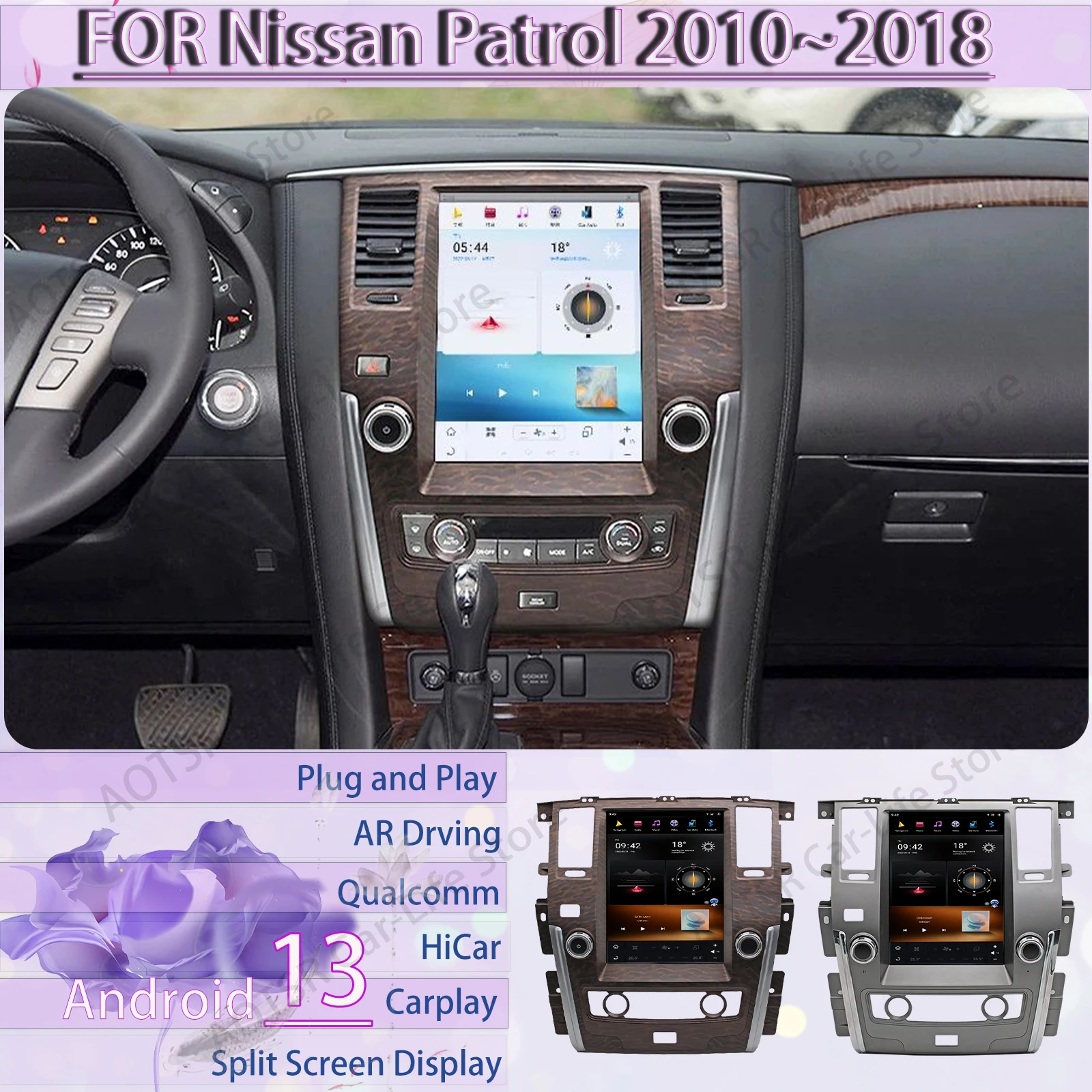 

12.1 Inch Vertical Screen Multimedia Android Auto Car Radio Receiver For Nissan Patrol 2010~2018 GPS Navigation Stereo Head Unit
