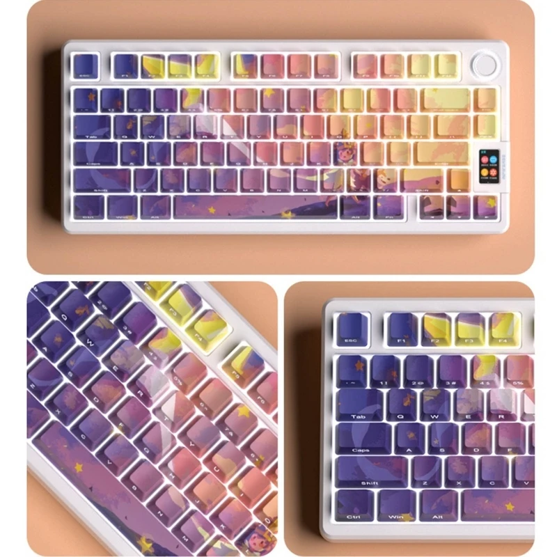 PBT Backlit Keycaps Keycap Set Side Print Through DyeSublimations Teclado Mecânico Keycap Set 134PCS