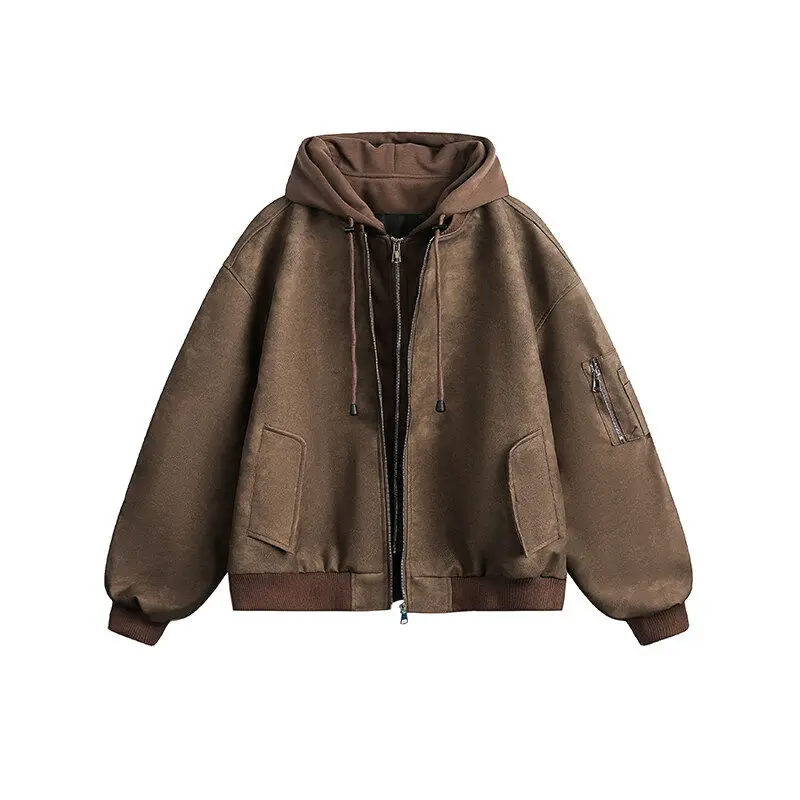 

Spring New Style Casual Jackets for Men Fashion Comfortable Male Clothing Solid Color Hooded Outerwear High Quality All-match