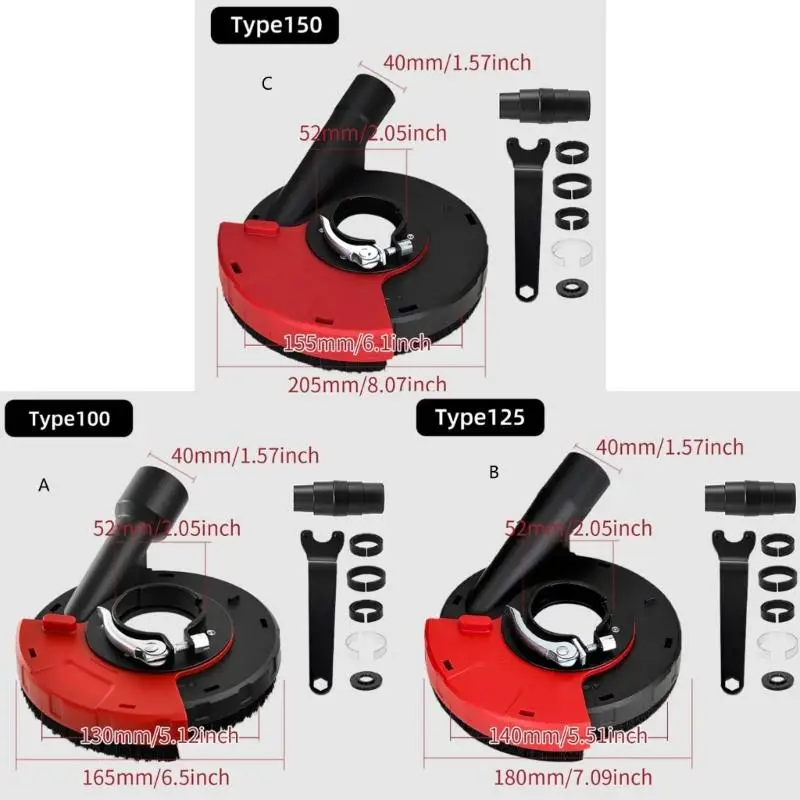 Grinding Tool Debris Cover Attachment Locking Clip Plastic Metal Cover with Turning Side Panel for Dust Collection D2RD