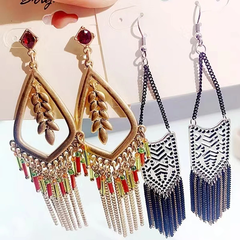 10/20 Pairs/Lot Mixed Style 925 Silver Needle Copper Earrings Bohemian Vintage Exaggerate Ethnic Style Earring Jewelry Gifts