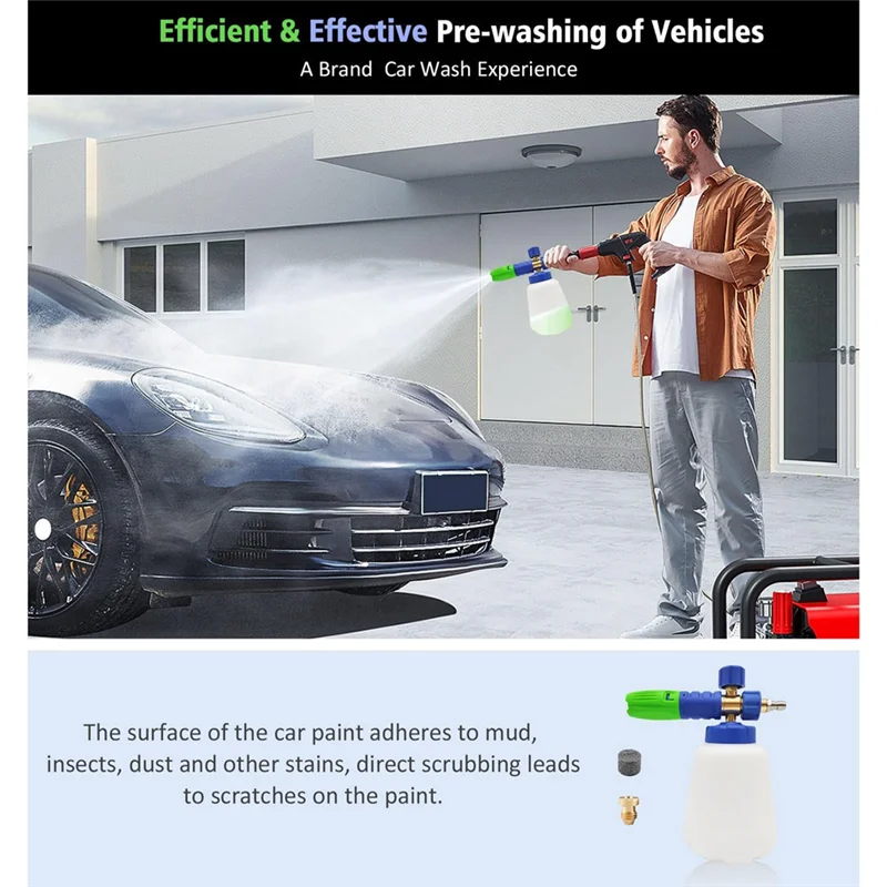 PORK-Foam Cannon,1L Snow Foam Lance For Karcher K2 K3 K4 K5 K6 K7 Pressure Washer,Car Foam Jet Sprayer For Pressure Washers