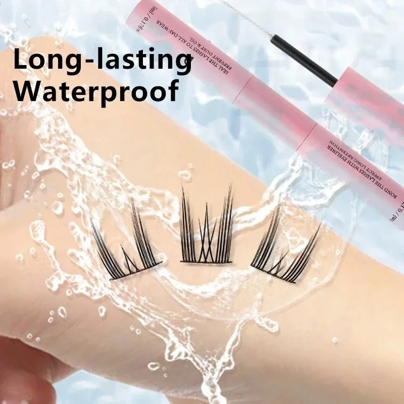 Lash Bond and Seal Eyelash Clusters Lasting  Double-Ended Fixed Eyelashs Glue Remover Tweezers Kit Eyelash Curler Brush Kit Tool