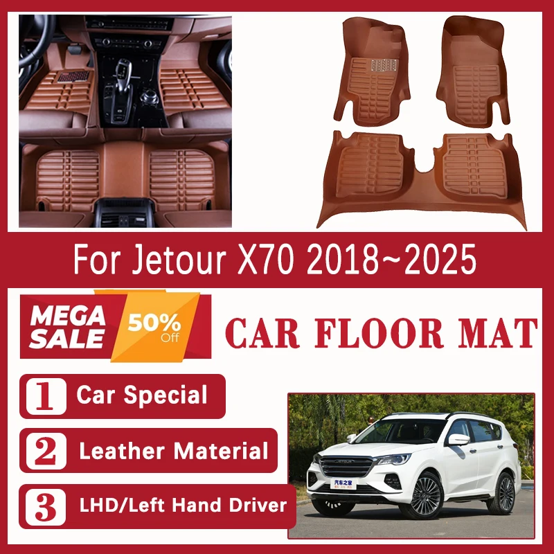 

Car Floor Mats For Jetour X70 MASTA EV Soueast DX8 2018~2025 Leather Carpets Foot Covers Left Hand Driver Pads Carro Accessories