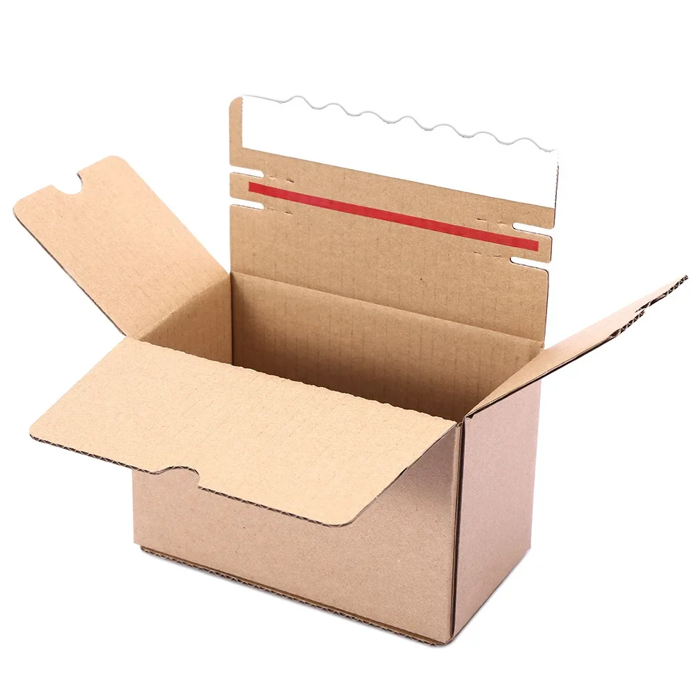 5pcs Eco-Friendly Self Seal Zipper Shipping Boxes Corrugated Paper Kraft no Tape Mailing Boxes for Business