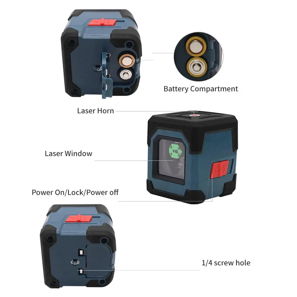 HANMATEK LV1 Laser Level Cross Line Laser with Measuring Range 50ft, Self-Leveling Vertical and Horizontal Line Nivel Laser