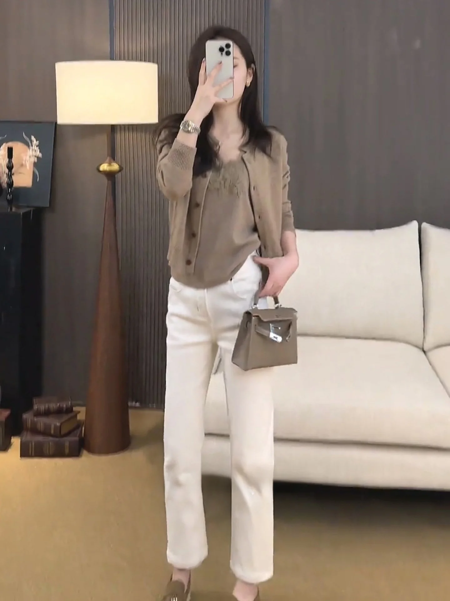 

High Waist Straight Leg White Jeans Women's Spring New Slimming Lengthening Basic Match Nine Points Pants Korean Sle