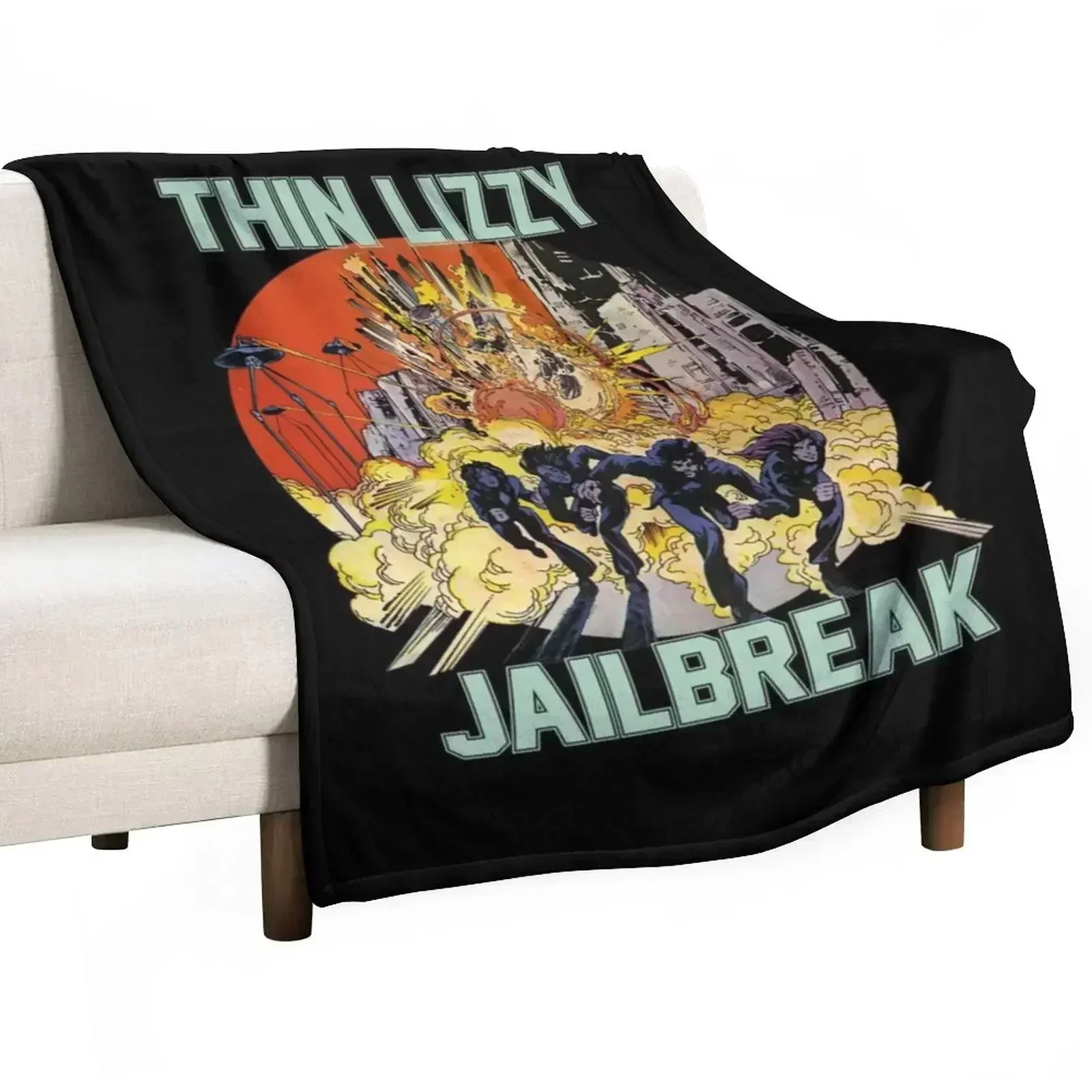 

Thin Lizzy Jailbreak Explosion Vintage Gift For Fans, Gift For Men and Women, Gift Halloween Day, Thanksgivin Throw Blanket