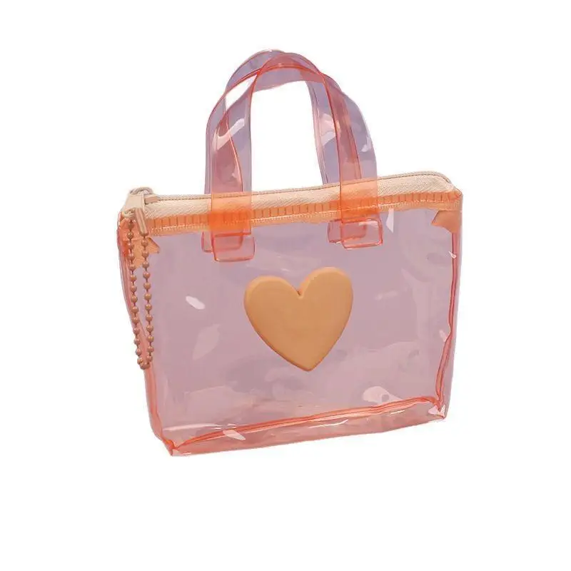 Einfarbige herzförmige Aufbewahrungstasche, Mini wasserdichte Geldbörse, Handtasche mit Schlüsselanhänger, Kopfhörertasche, für Wassersport und Festivals – Detail 5