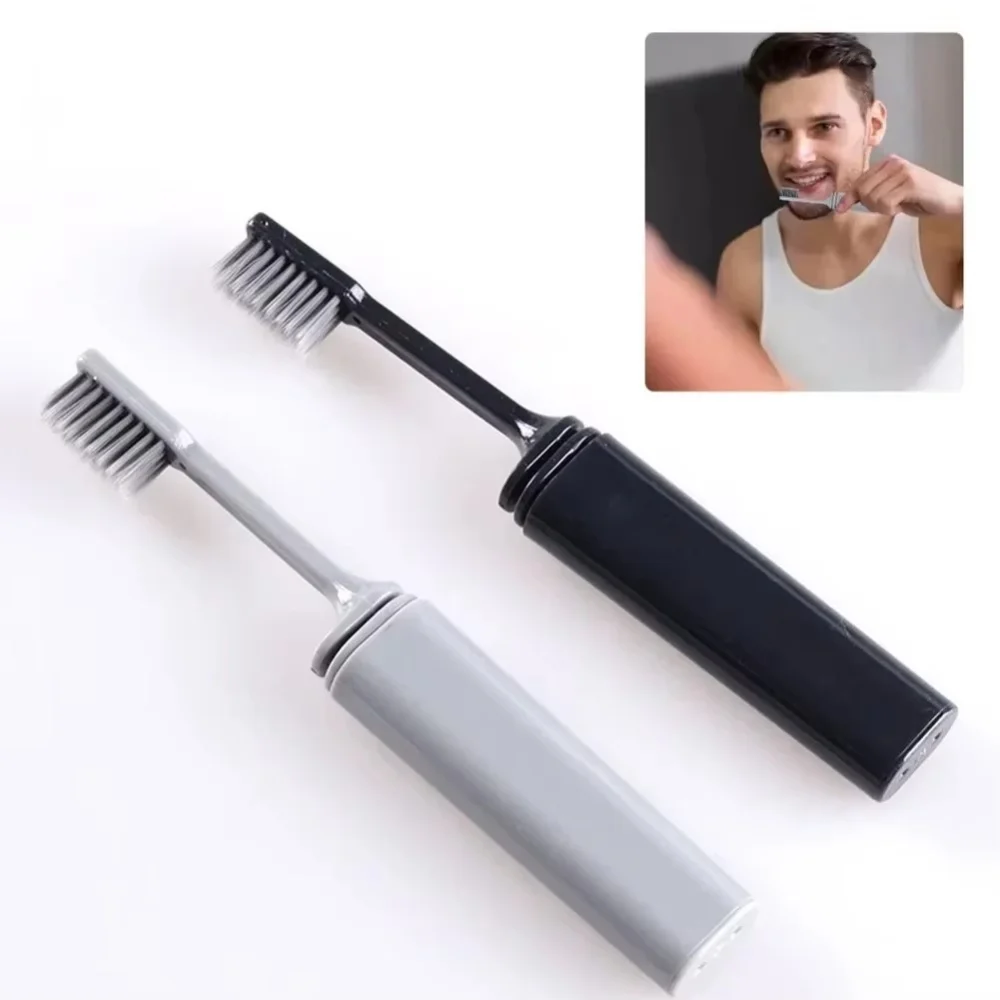 Bamboo Charcoal Toothbrush with Soft Bristle Manual Teeth Cleaning Tooth Brush Portable Travel Oral Care Cleaner for Oral Health