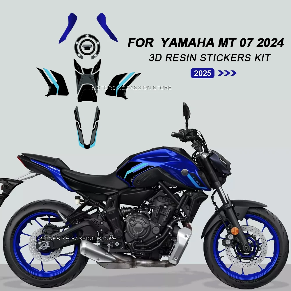 

For yamaha MT-07 mt07 MT 07 mt 07 2024 Waterproof Protective Sticker Motorcycle Handguard Stickers 3D Epoxy Resin Sticker