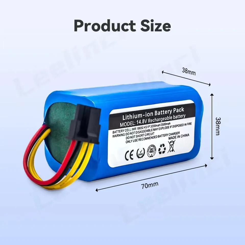 Batteria agli ioni di litio da 14,4 V 3200 mAh per Cecotec Conga 1290 1390 1490 Proscenic P1 P2 P3 Batteria di ricambio per aspirapolvere robot