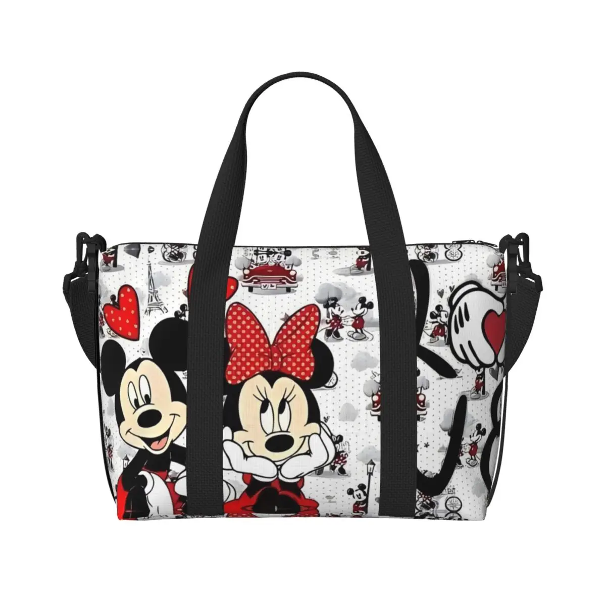 

Модная милая женская сумка-тоут с Микки Маусом для покупок, большая сумка через плечо для вечеринки