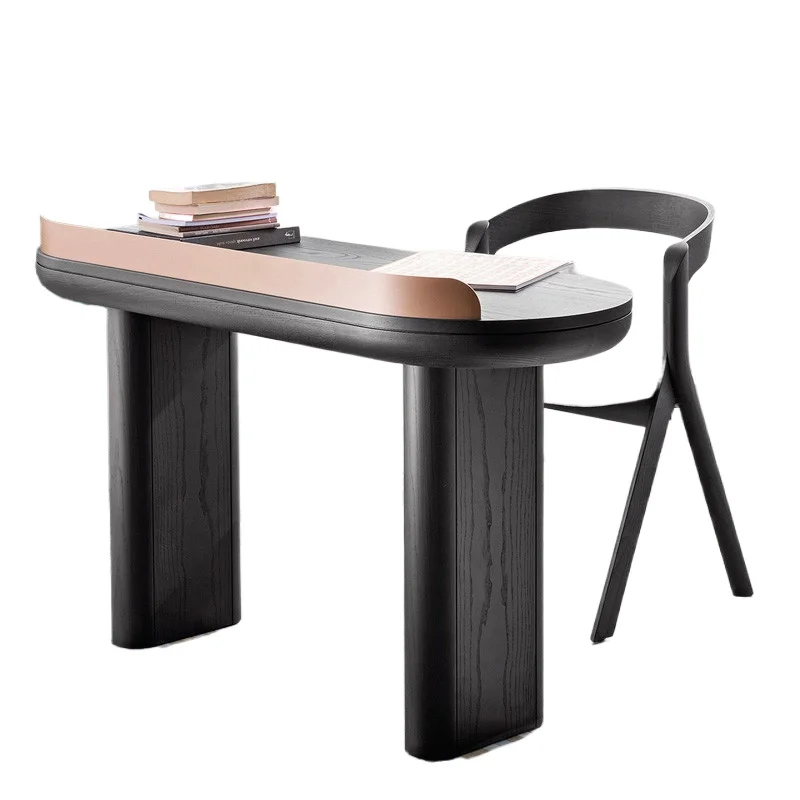 

Nordic desk wabi-sabi wind leisure table modern desk creative oval bedroom minimalist computer desk