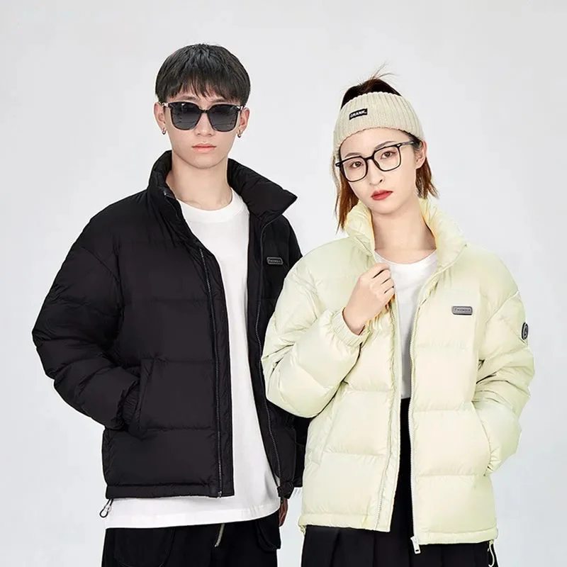 Short Cotton-Padded Jacket Female Men With Same 2023 Autumn Winter Down Coat Women Parkas Collar Solid Loose Joker Warm Outcoat